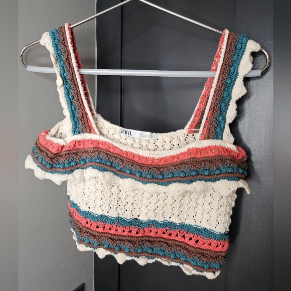 Zara crochet crop top women's size small - Picture 2 of 7